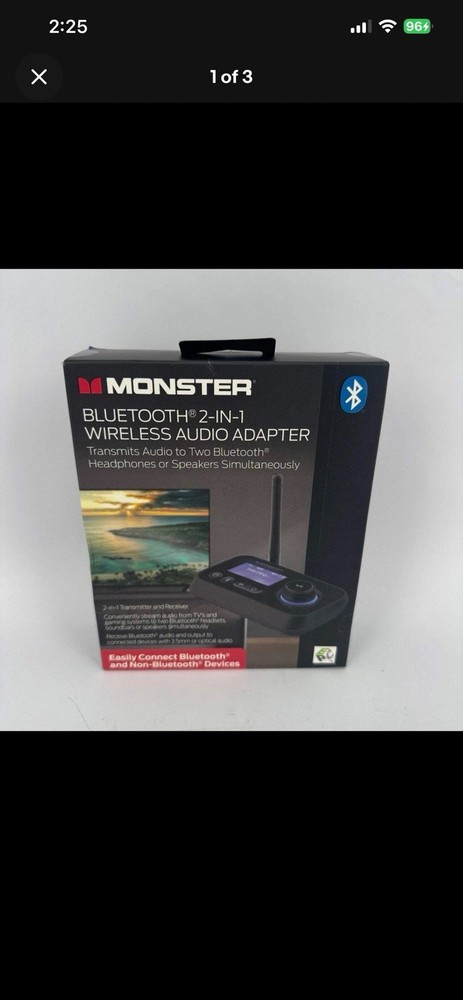 New Monster Wireless Audio Adapter Bluetooth 2-In-1