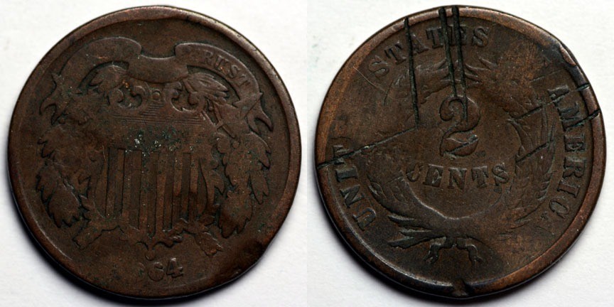 1864  Two Cent Piece