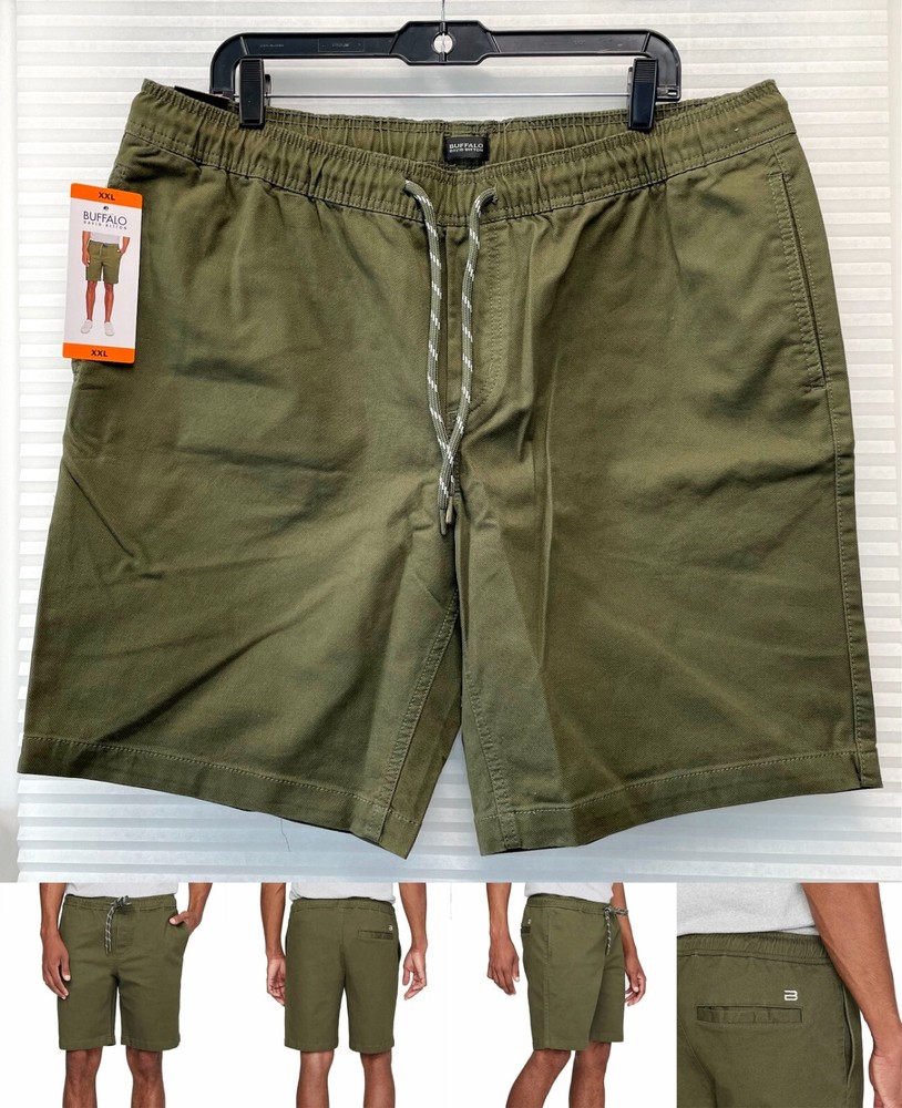 Buffalo David Bitton Men's Henry Drawstring Pull-On Short Olive Green Size XXL