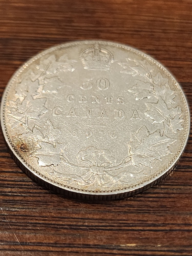 1916 Canada 50 Cents Silver Coin