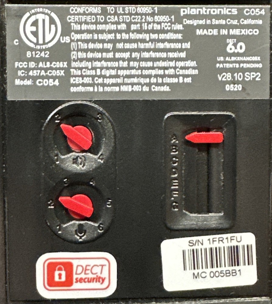 Plantronics C054 Wireless Office Headset System