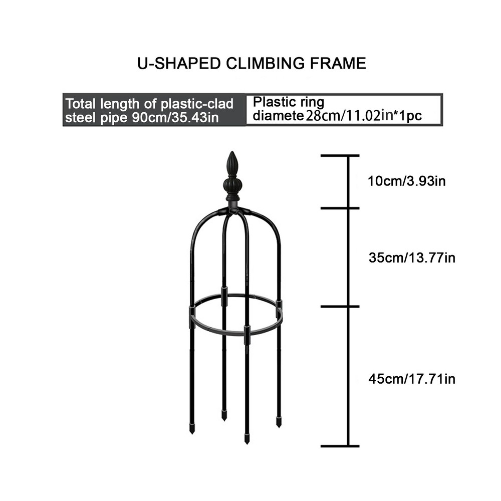 150cm Black 11mm U-Shape Climbing Frame 28cm Ring Diameter