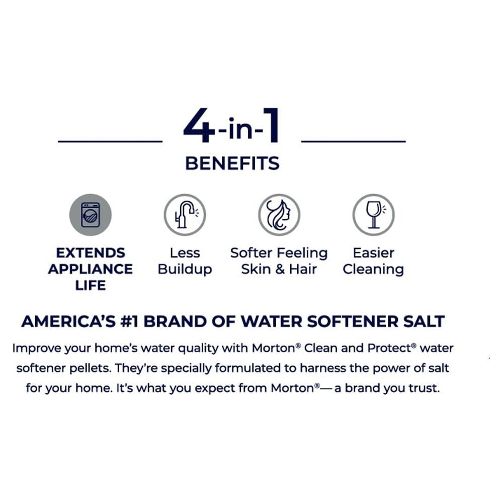Morton Salt Clean and Protect Water Softener Salt Pellets, 40 lb. Bag ( 2 PACK )