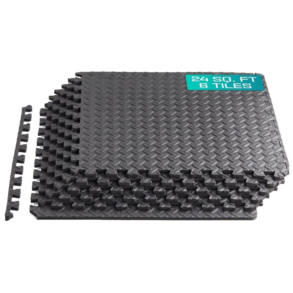 24SQFT Interlocking Foam Exercise Mat - Anti-Slip Home Gym Flooring Solution