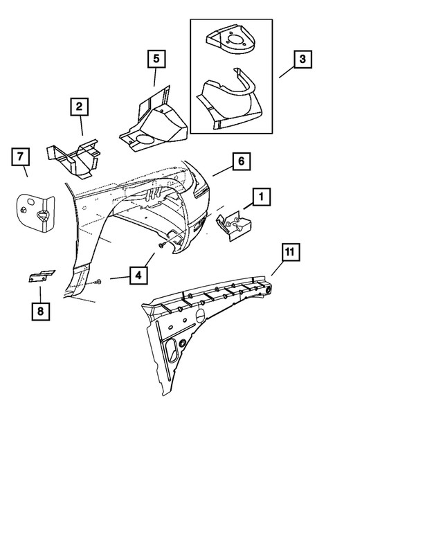 Genuine Mopar Fender Side Shield Panel Left 5139959AD