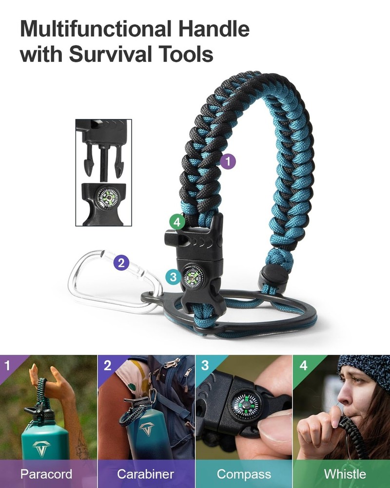 One Gallon Water Bottle,128oz Insulated Flask Stainless Steel Vacuum, Cold fo...