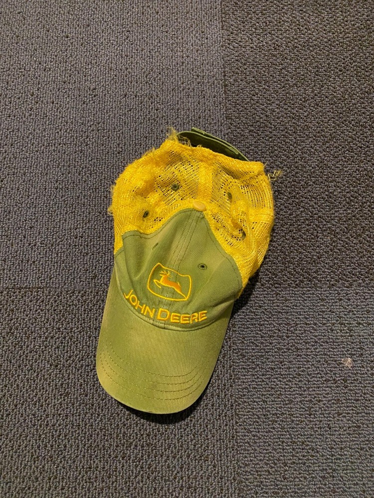 John Deere tractor snap back hat USED