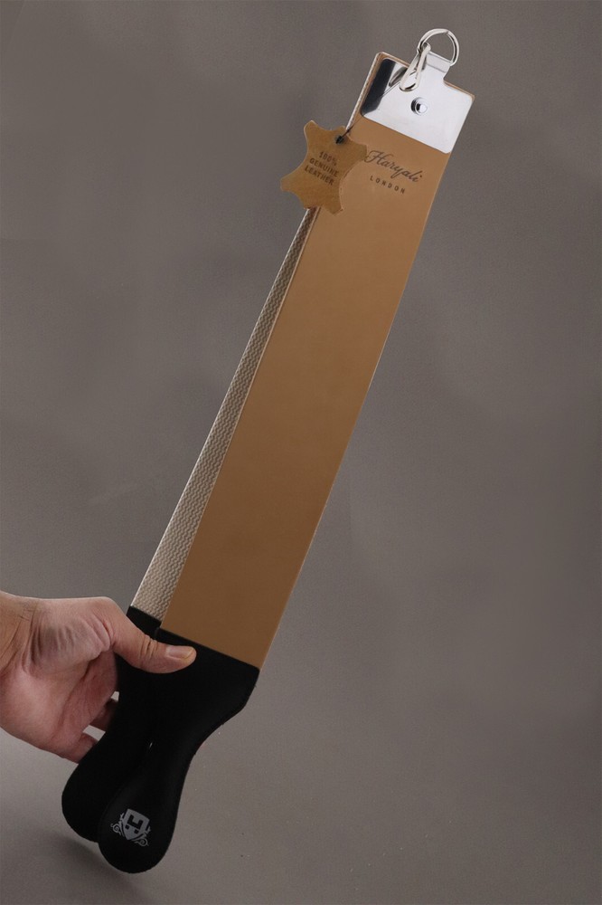 Leather Strop with Handle for Sharpening Straight Razor 45cm Long 2" Wide Strap