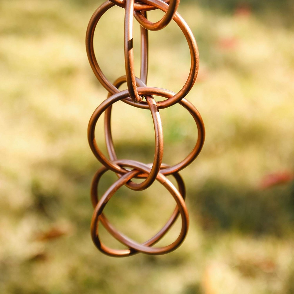 Rain Chains for Outside Metal Double Loop, Rain Catcher Chain Decorative Gard...