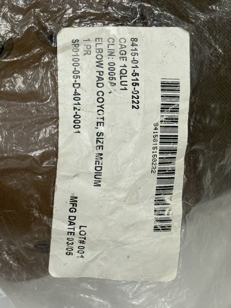 USGI USMC Coyote Brown Elbow Pads Size Medium New