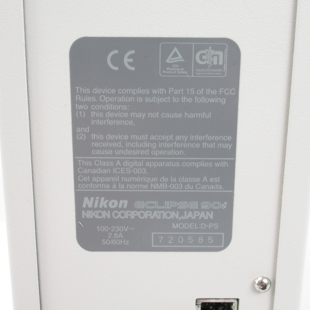 NIKON ECLIPSE 90i MICROSCOPE POWER SUPPLY UNIT D-PS