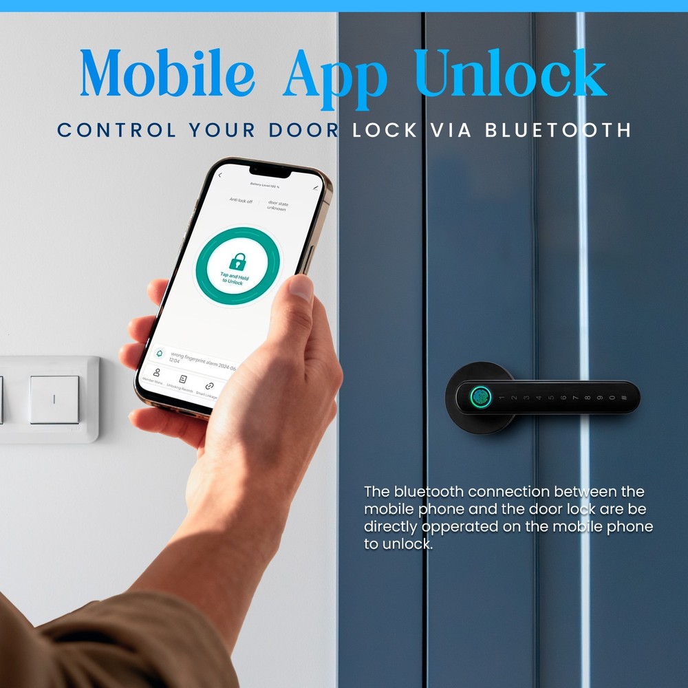 Smart Fingerprint Door Lock, Keyless Entry with Passcode, App Control & more