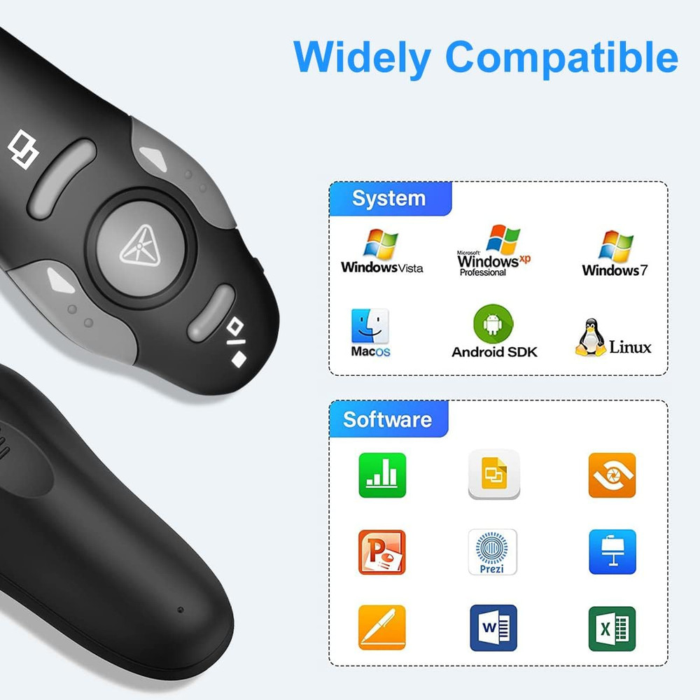 Wireless Presentation Clicker for Powerpoint Presentations, USB Dongle Presenter