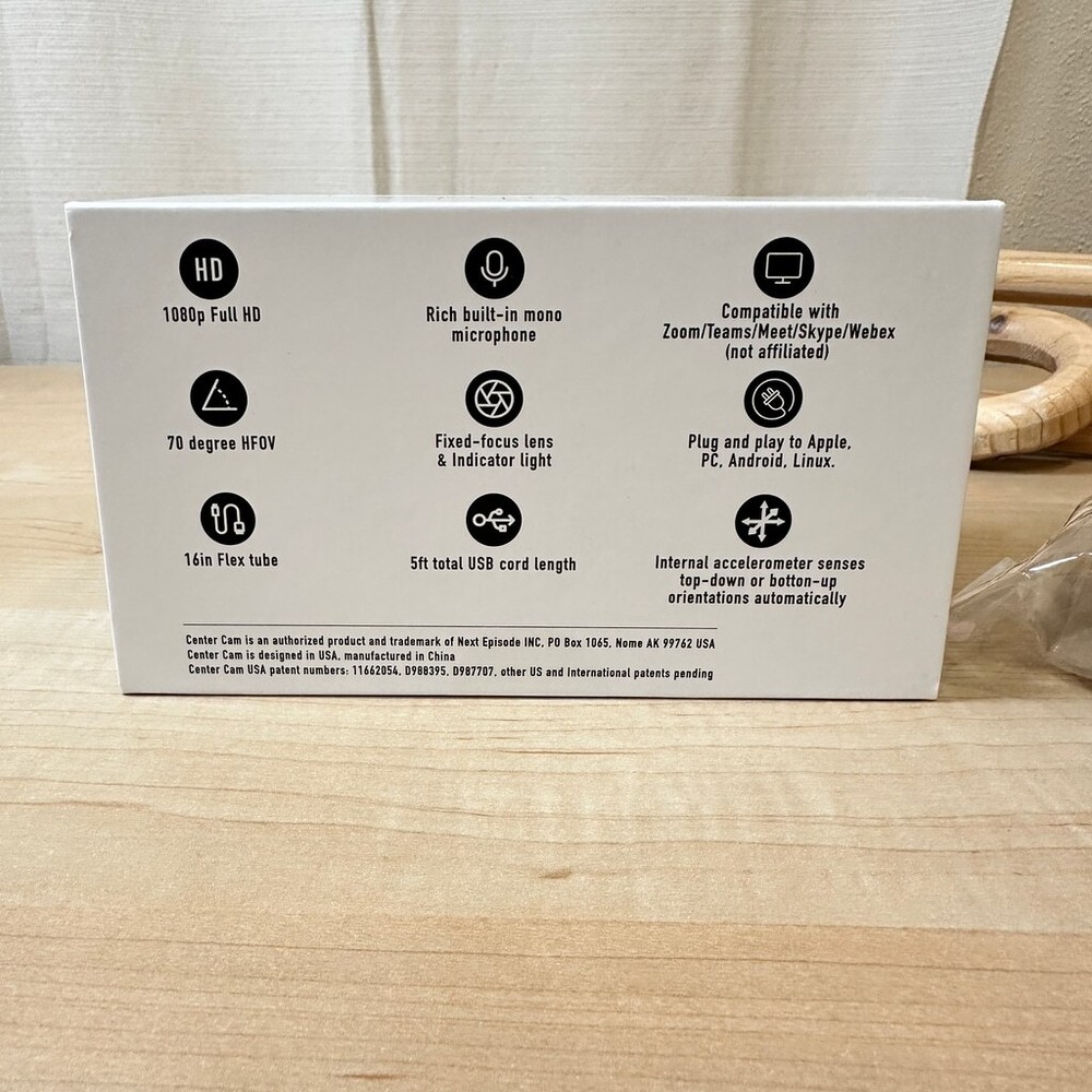 Center Cam Webcam White