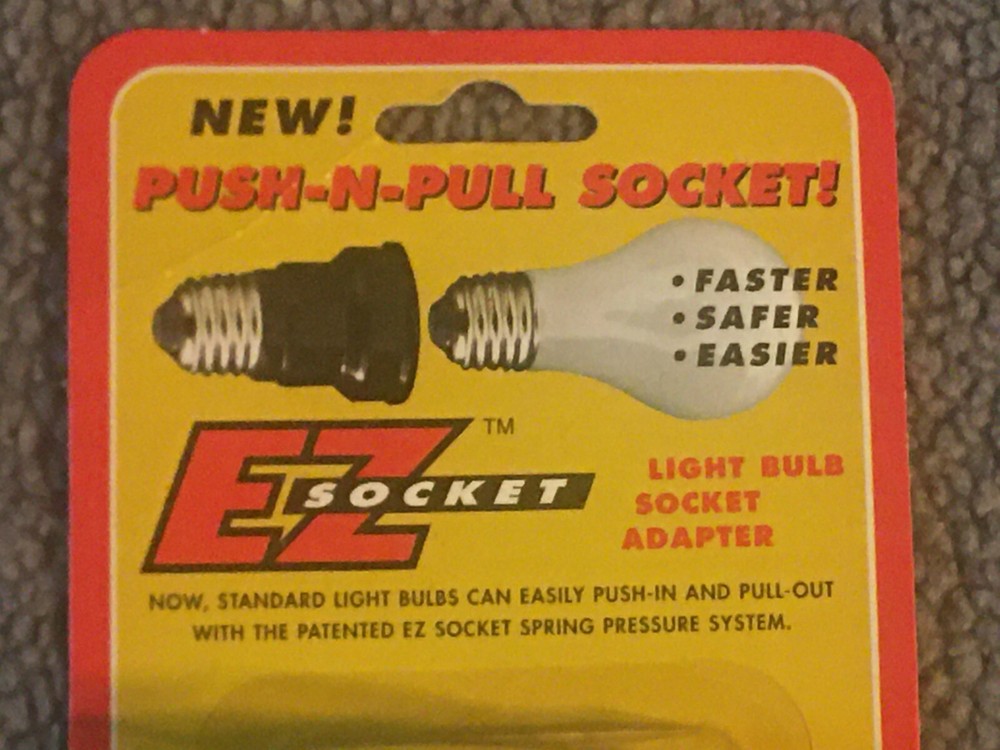 Four (4) Push-N-Pull EZ™ Light Bulb Socket Adapters●"Spring Pressure System"●New