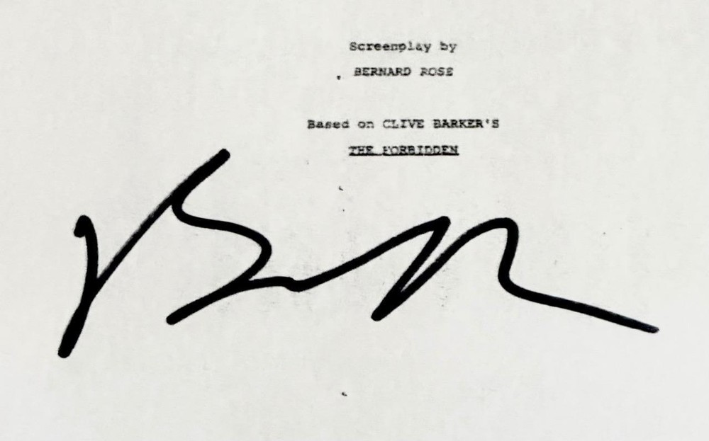 Bernard Rose signed Candyman full movie script autograph (B) ~ Beckett BAS