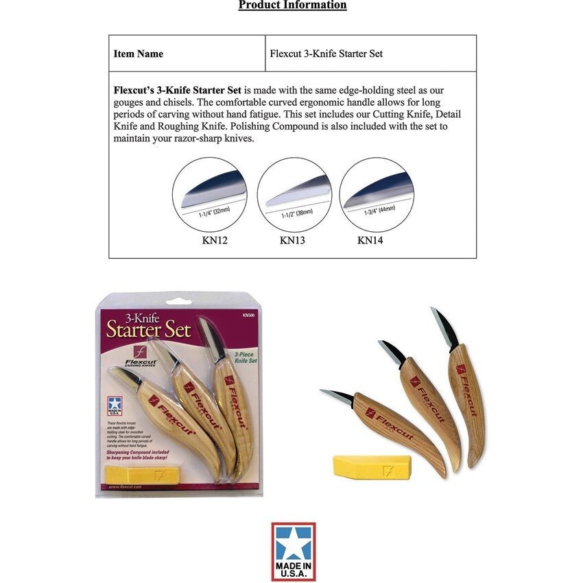 Flexcut Knife Starter Set #FLEXKN500