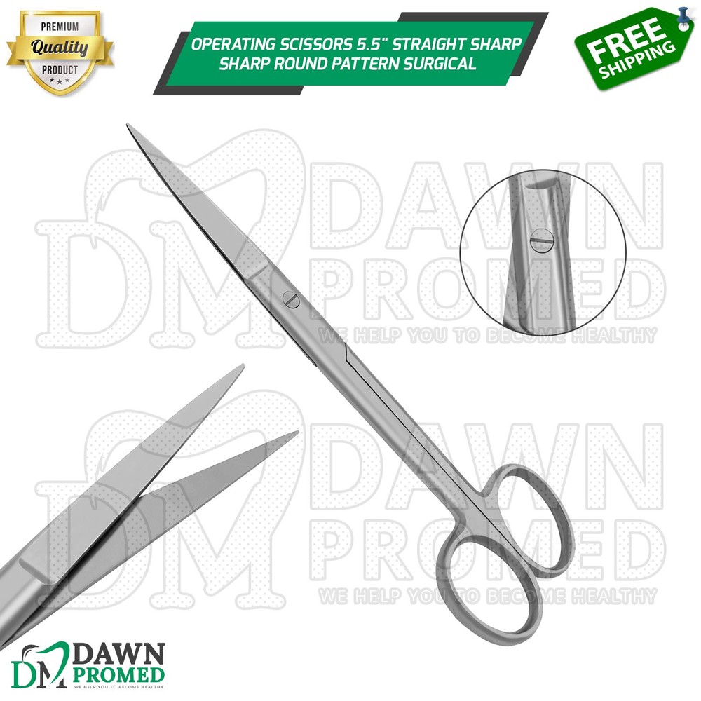 Operating Scissors 5.5" Straight Sharp Sharp Round Pattern Surgical Instruments