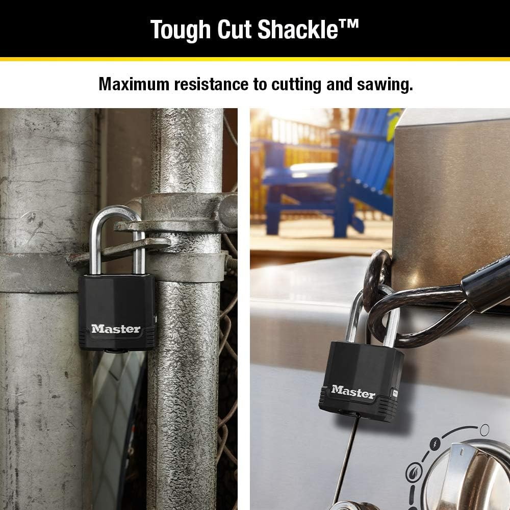 Master Lock Black Magnum Keyed-Alike Padlocks with 3 Pack, and Silver