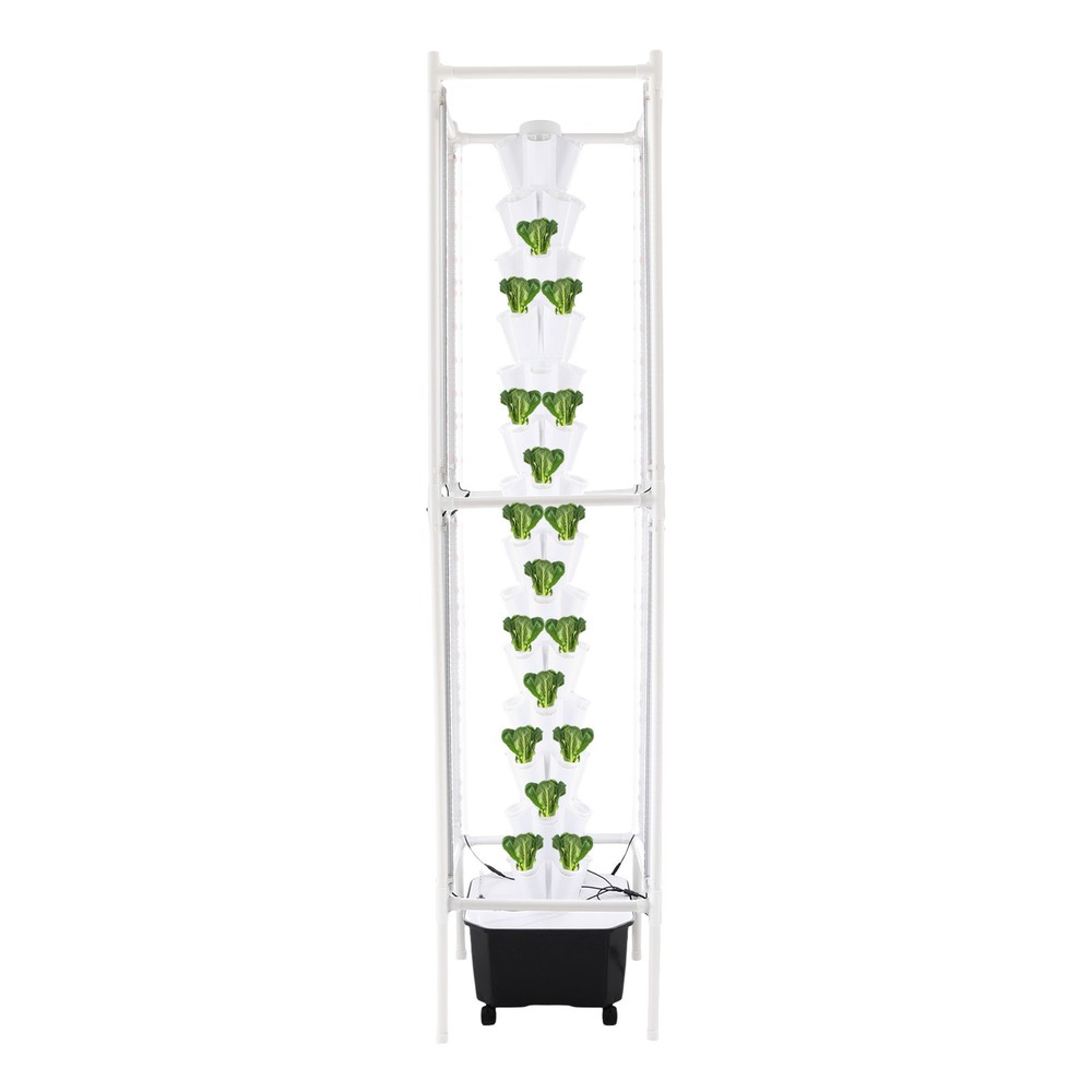 Hydroponic Gardening Tower With Lights and Wheels Vertical Hydroponic Growing