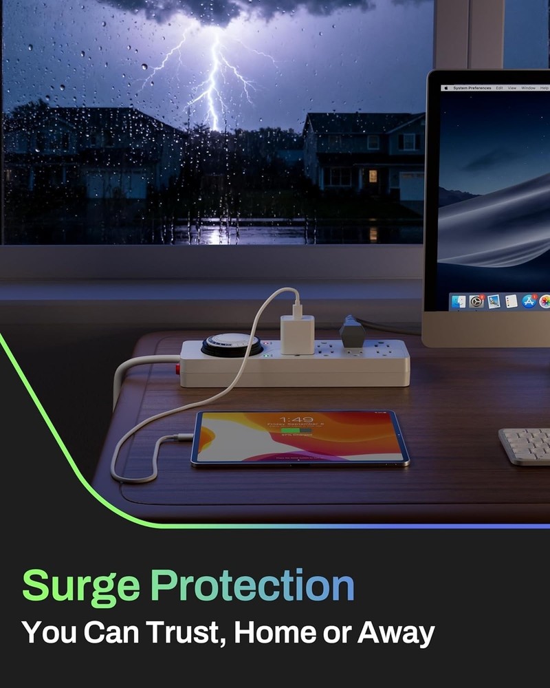 High Yield 8 Outlet Surge Protector / Timer 8 outlets (4-timer, 4-constant)