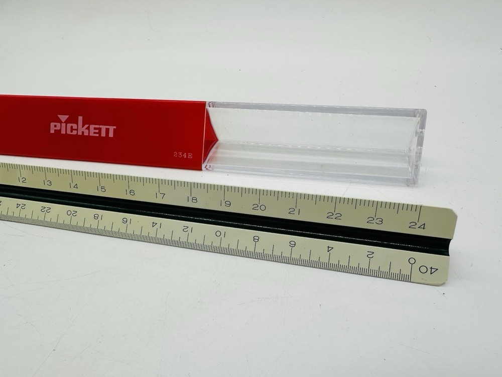 Pickett Architecture Scale 234-E Drafting Drawing Ruler 3 Sided 234E Engineer