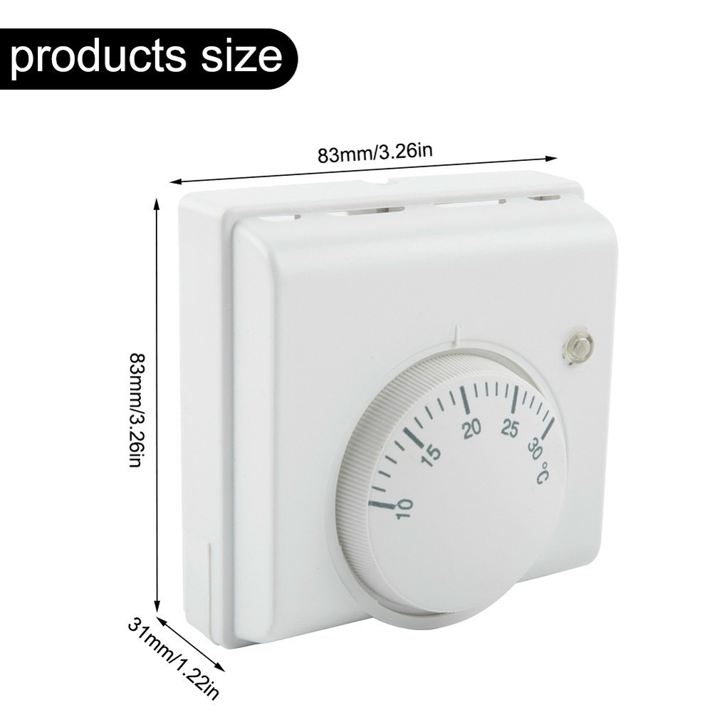 Thermostat Temperature Switch Room 2 Wire 220V AC Temperature Controller White