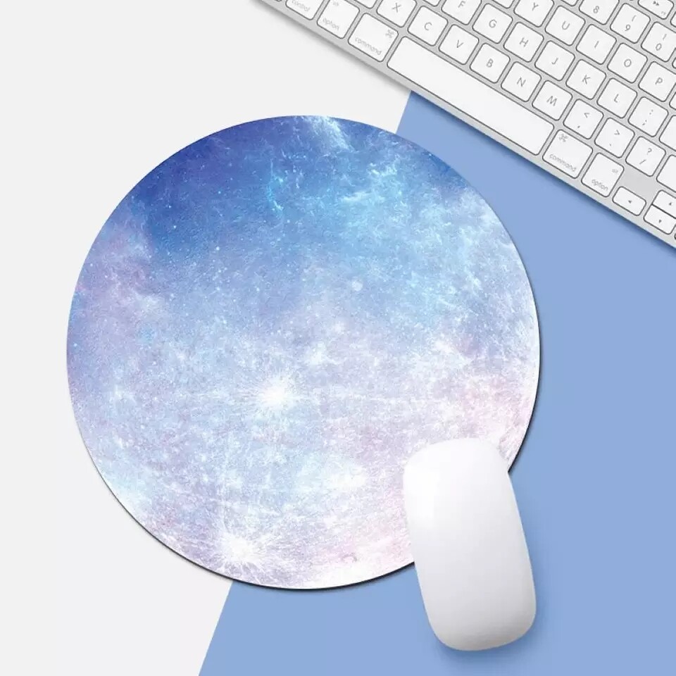 Mousepad Space Gaming Mouse Mat Pad Non-Slip Circle Designs For Computer PC Desk