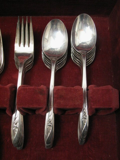 IS INTERNATIONAL SILVER TULIP PLATED FLATWARE SET SILVERWARE 46 PIECES W/BOX