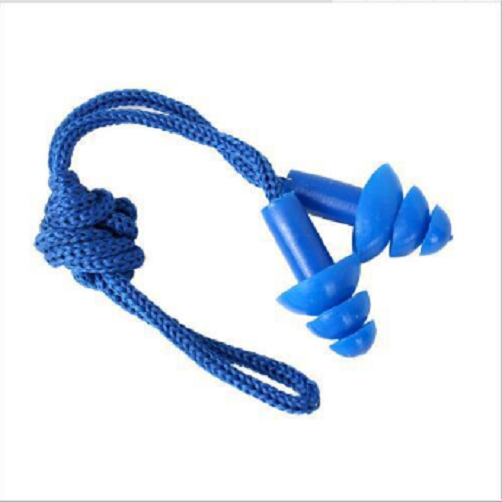 3PCS New Elastic Rubber String Clear Blue Silicone Swim Ear Plugs