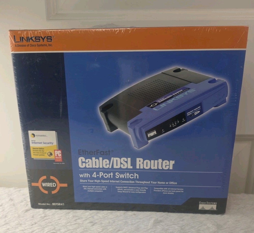 Linksys BEFSR41 Cable/DSL Router 4-Port W/Etherfast USB 2.0 10/100 Adapter