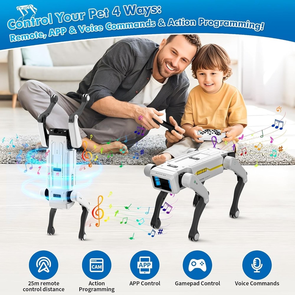 Smart Robot Dog - Interactive STEM Pet with Voice Control, 30+ Actions & APP ...