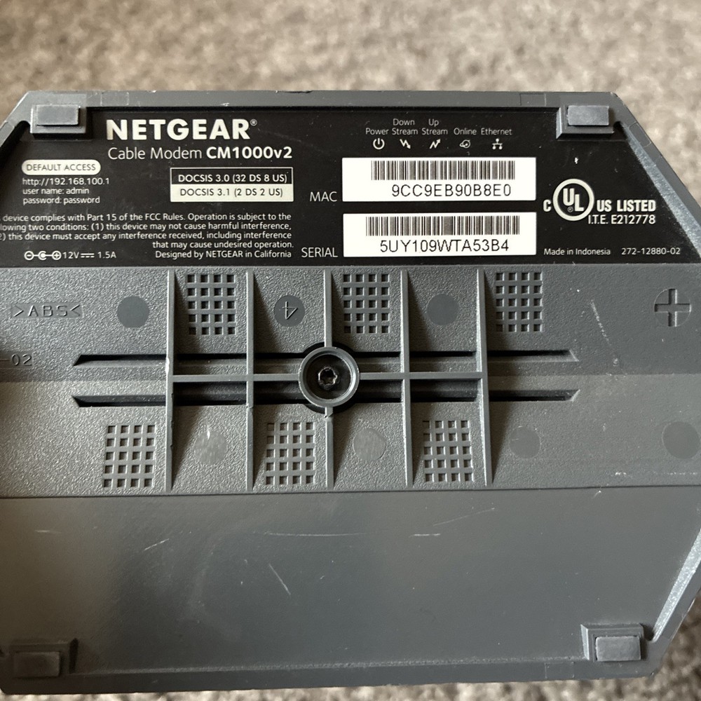 NETGEAR CM1000v2 Cable Modem | Docsis 3.1 | Tested Works Great!!