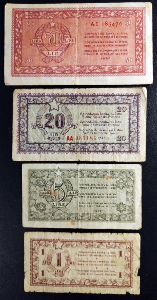 banknotes former Yugoslavia 1945