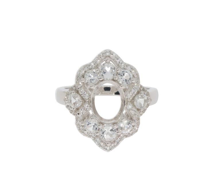 Sterling Silver Semi Mount Ring Setting Oval OV 9x7mm
