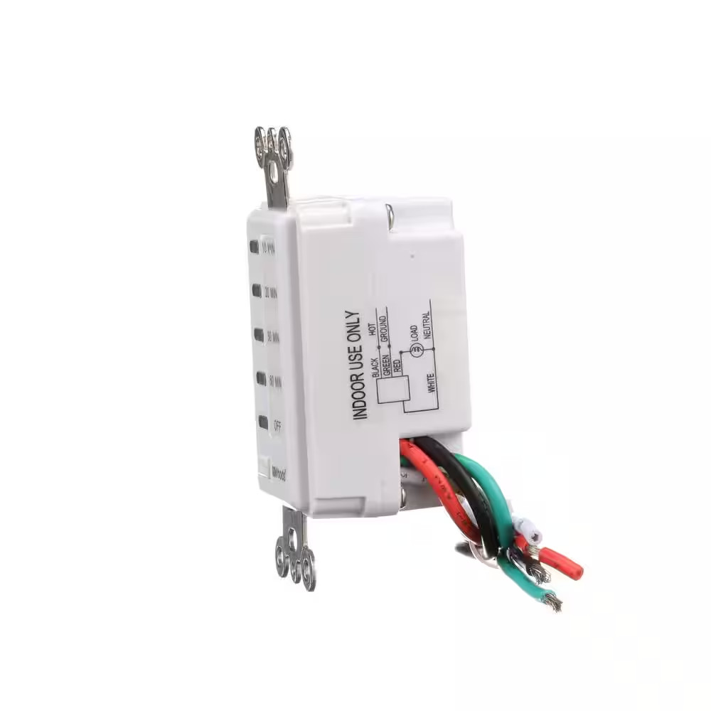 15-Amp 10-20-30-60 Minute In-Wall Countdown Digital Timer Switch, White