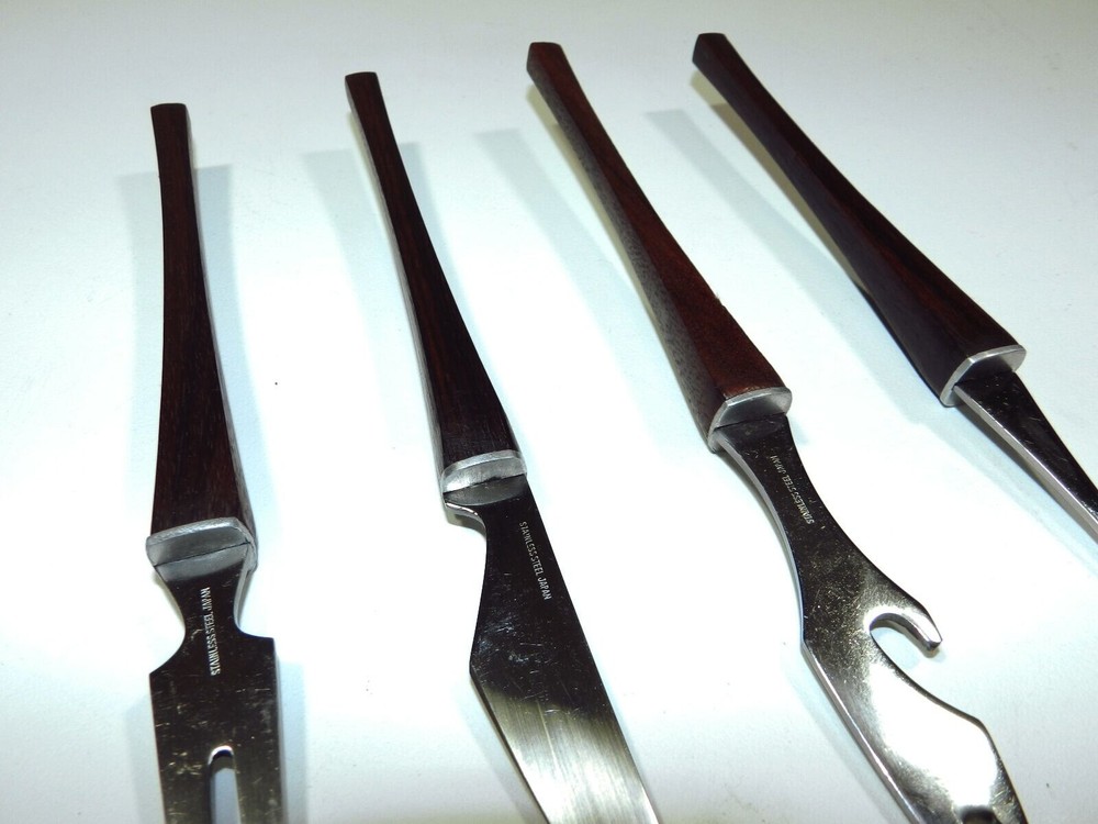 Mid Century Modern Teak Barware Set