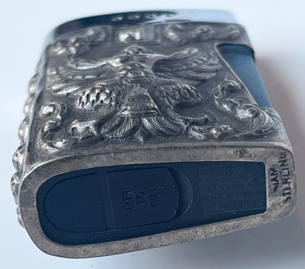 Siam Sterling Lighter case with Ronson lighter Embossed