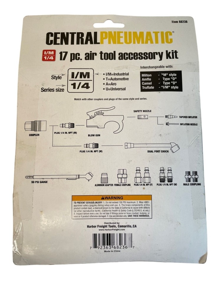 13 PC Air Tool Accessory Kit, Central Pneumatic