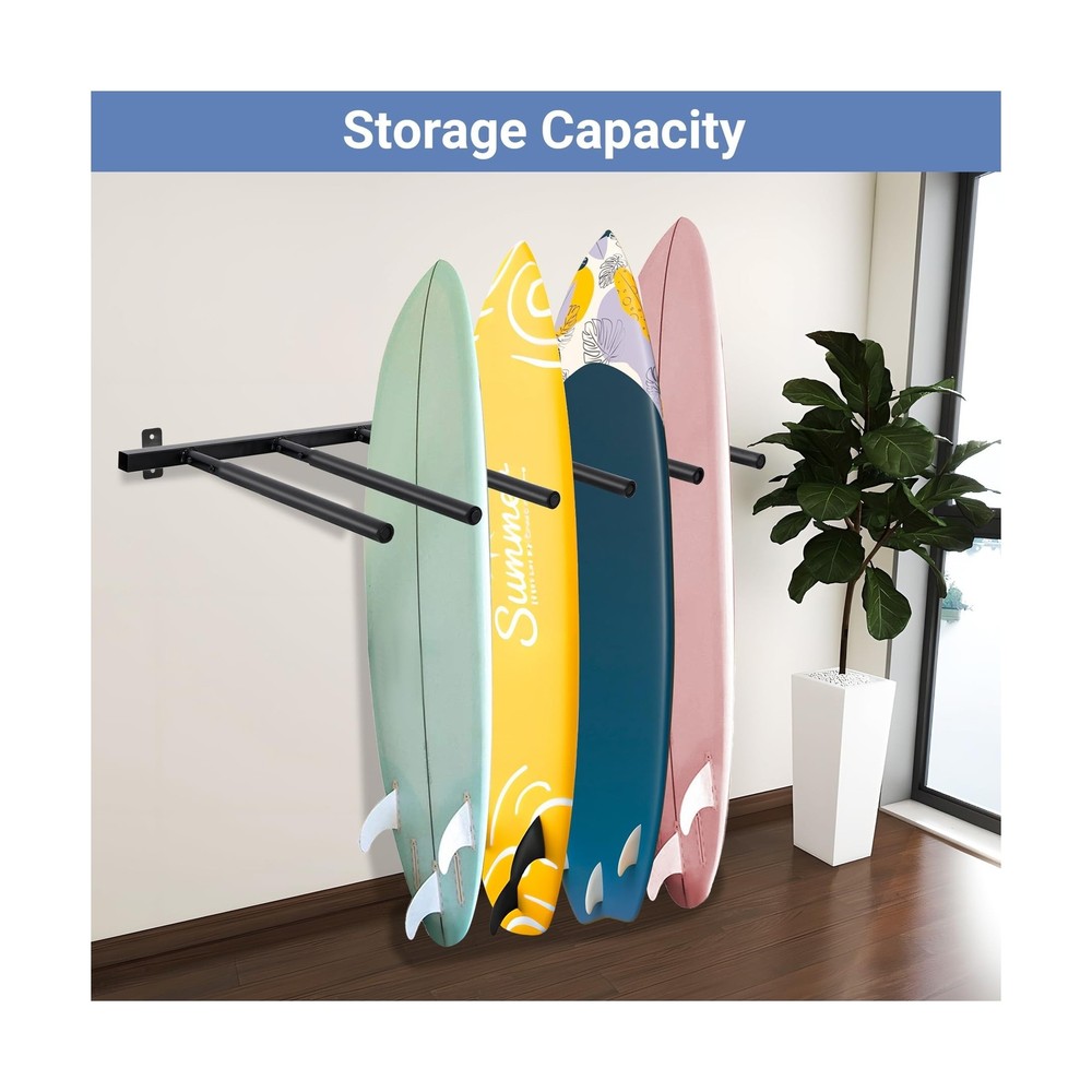 Vertical/Horizontal Surfboard Rack, Surfboard Wall Mount Display, Surfboard W...