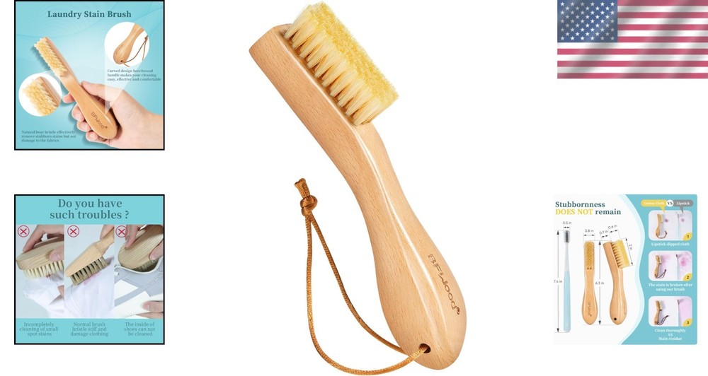 Compact Laundry Stain Brush with Ergonomic Handle - Perfect for Delicates