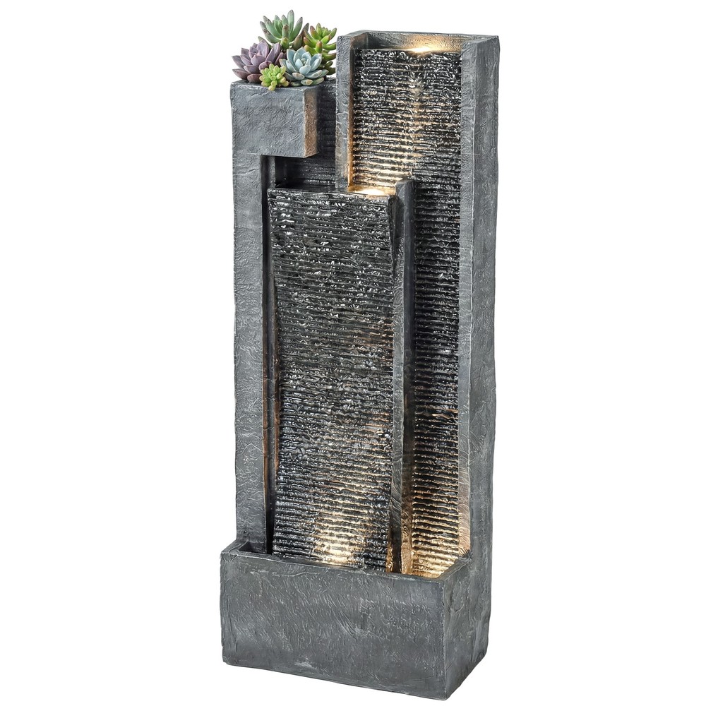 Waterfall Fountain with LED Lights, Cascading Waterfall Feature