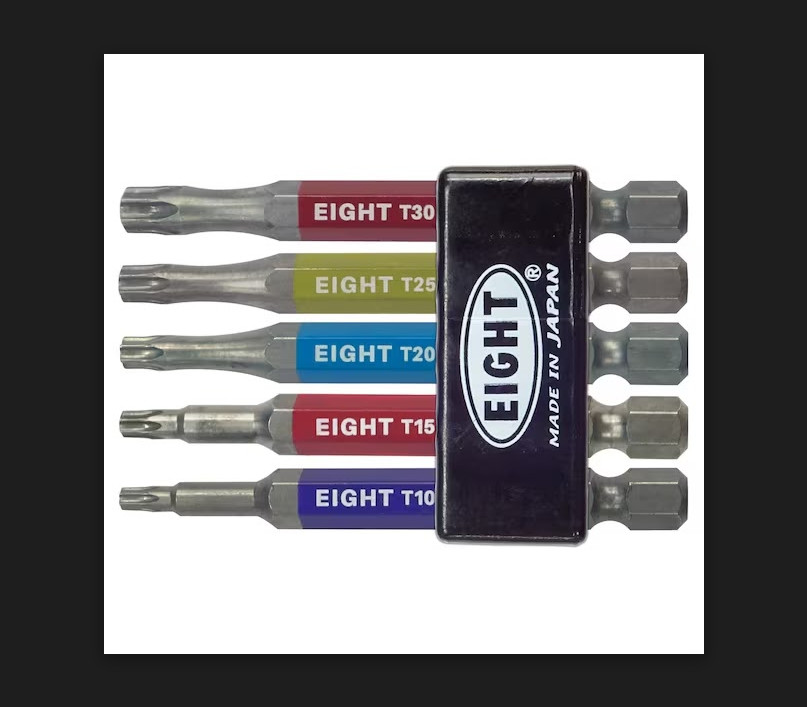 Eight tool EA-310C-5S100 EX-IMPACT HIGH IMPACT TORX BIT COLOR CODED SET