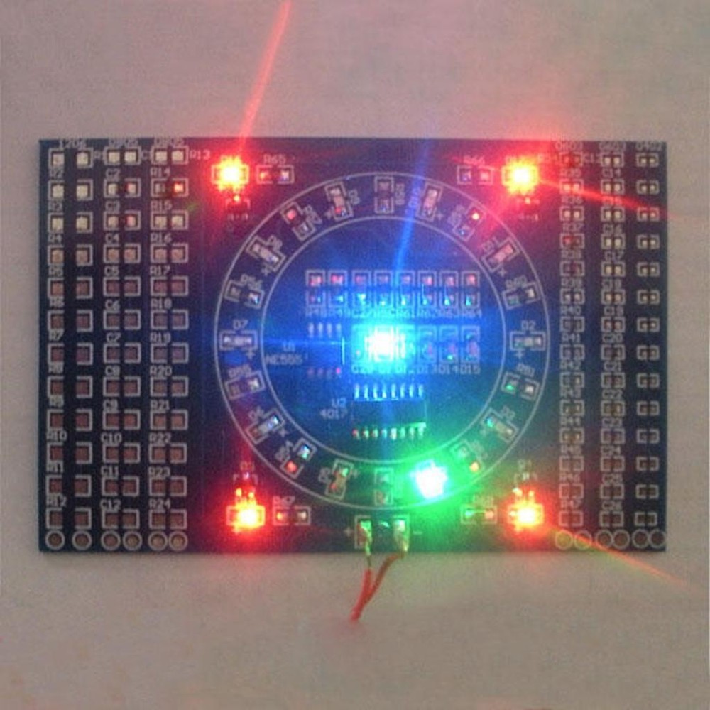 DIY Rotating LED SMD Component Welding Exercise Board