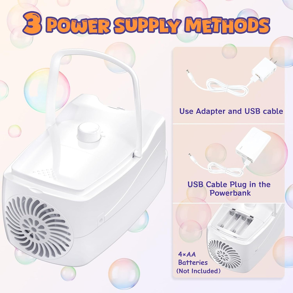 Bubble Machine, Automatic 18000+ per Minute Big Bubbles Blower Maker for Kids To