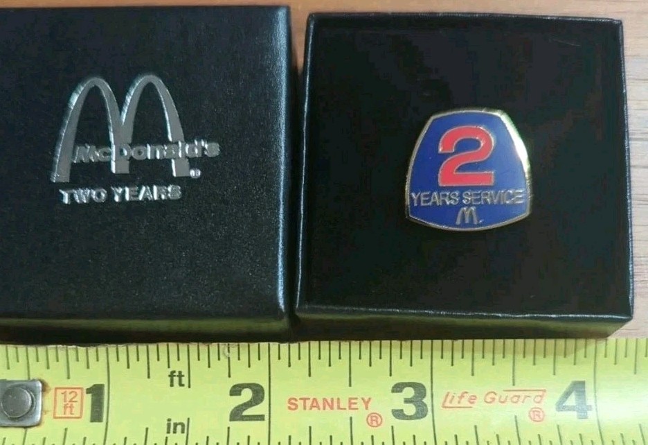 One McDonald's 2 Years Service Lapel Pin