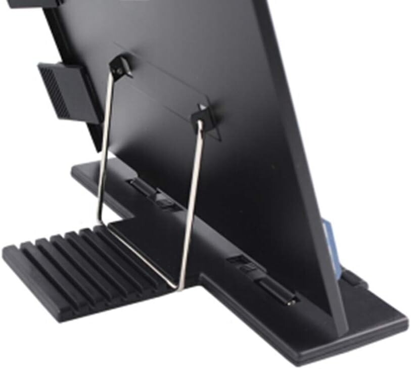 Durable Portable Document Holder - 7 Adjustable Angles & Highlight Clip in Black