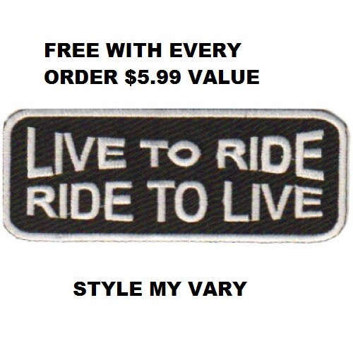 FIREFIGHTER SIDE LACE VEST EXTENDER (6 PC) LACE w/ Ride To Live BIKER PATCH