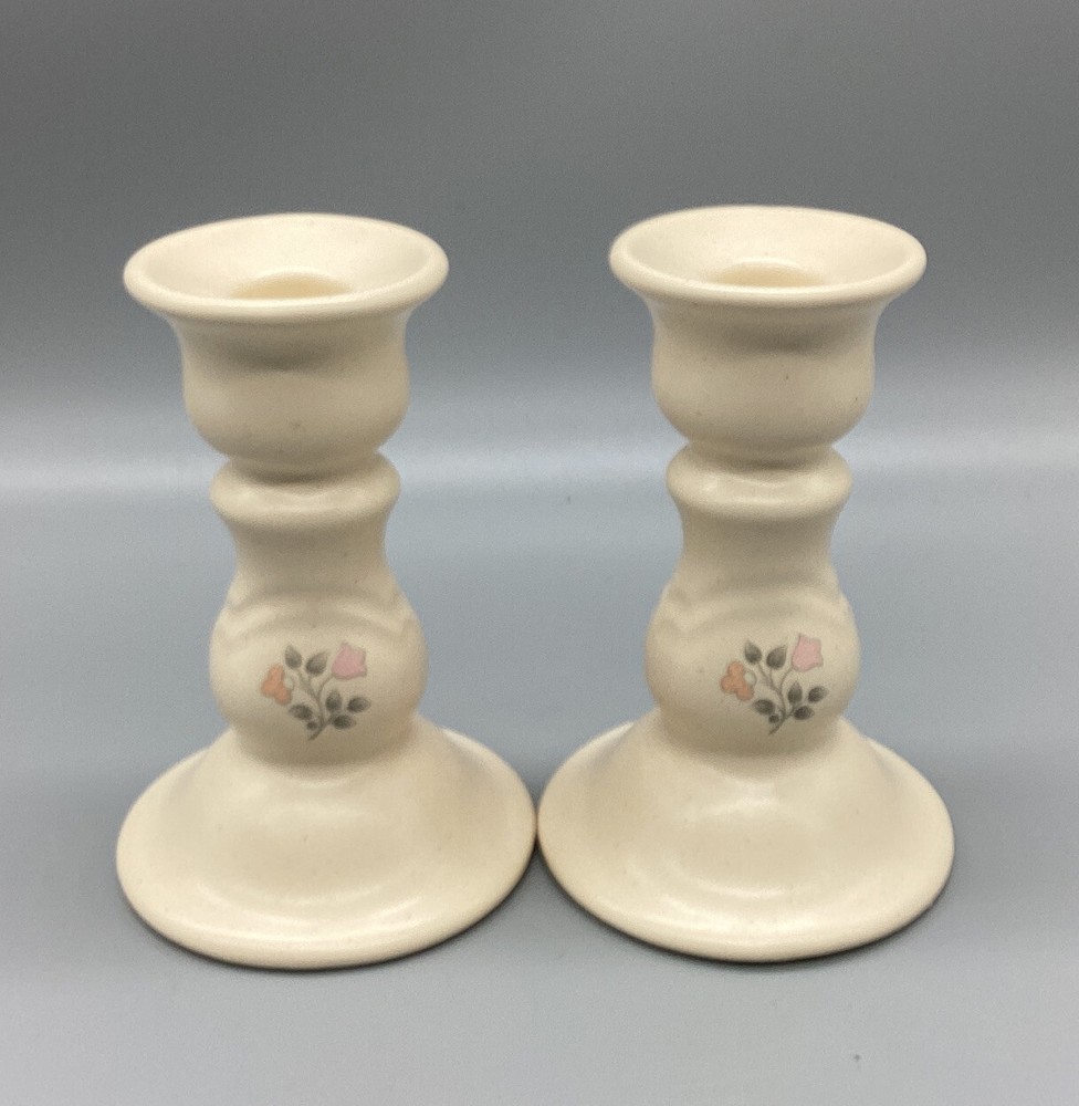 Pfaltzgraff~Remembrance~Pair Of Candlestick Holders~Pre-owned