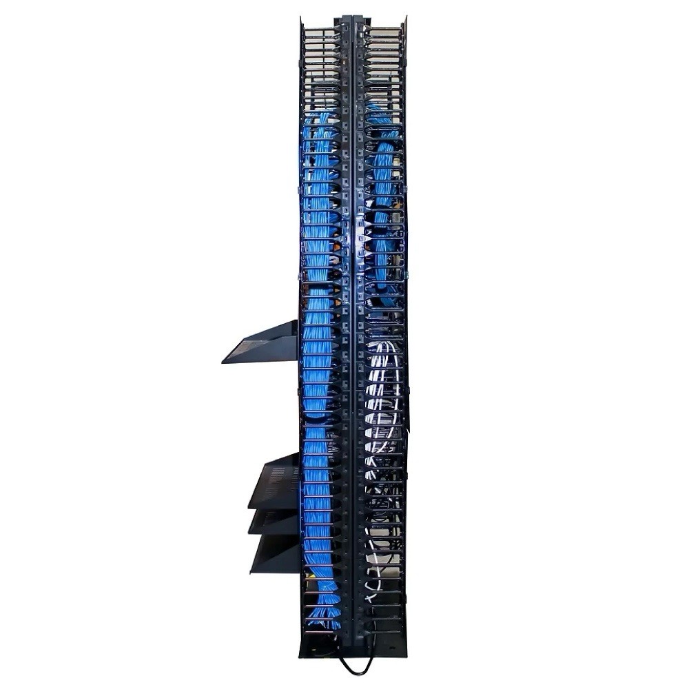 Vertical Cable Manager 6’ Front & Back. 140 Cable Capacity for Network Rack